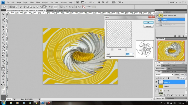 Creation of spring whirlpool: Step 5